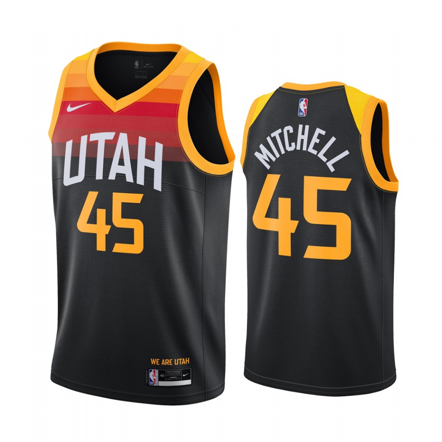 Men Utah Jazz #45 Mitchell black Game Nike NBA Jerseys->new orleans saints->NFL Jersey